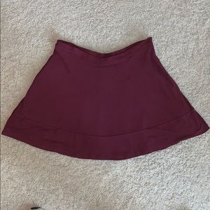 Maroon Suede Flowy Skirt